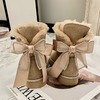 上海旗袍厂MK-MK2235    冬季新款蝴蝶结圆头平跟时装靴加绒加厚纯色百搭雪地靴 商品缩略图1