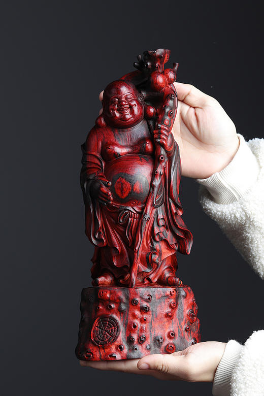 火焰纹小叶紫檀弥勒佛雕件 b3 商品图10