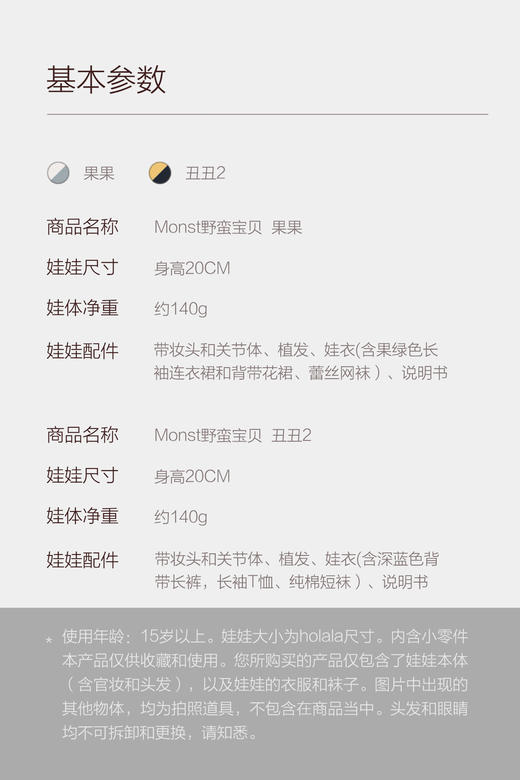 Monst 野蛮宝贝关节款-果果/丑丑 商品图2