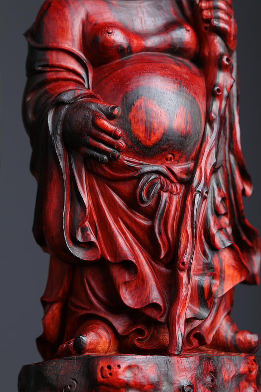 火焰纹小叶紫檀弥勒佛雕件 b3 商品图6