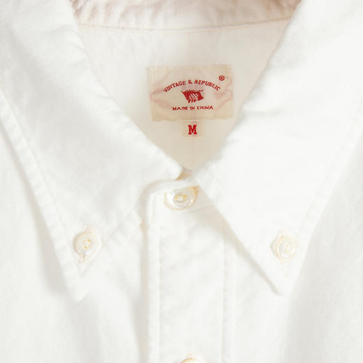 国棉壹厂/01200348/尖领磨毛牛津纺单袋衬衫VintageRepublic 商品图0