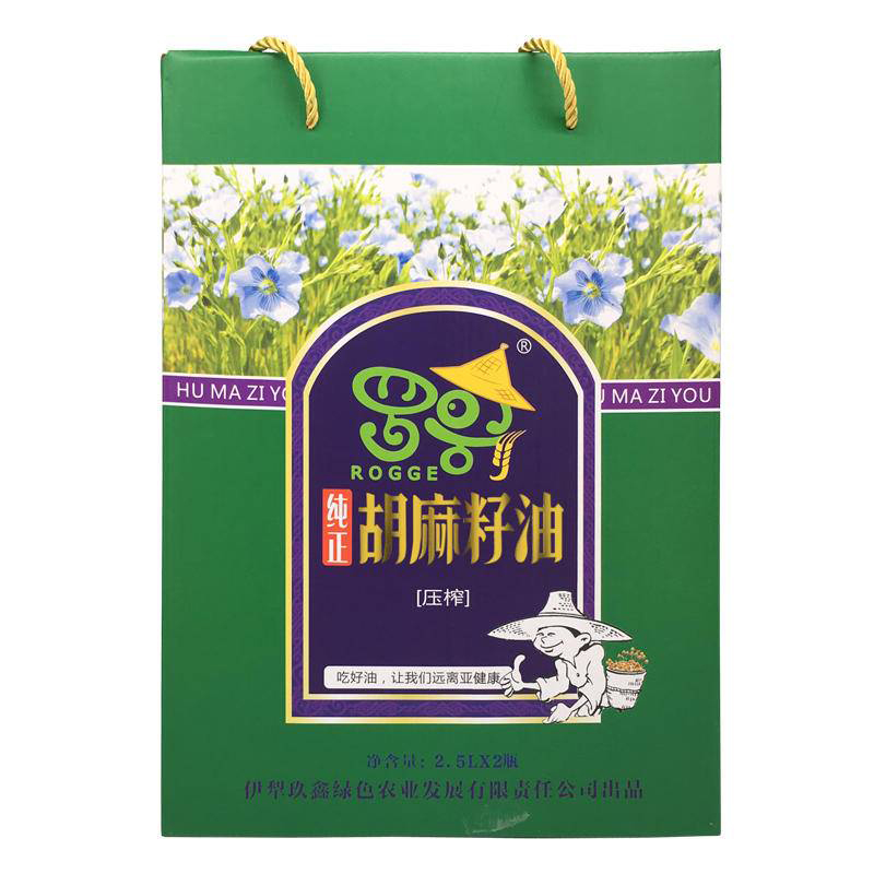 【常州馆】新疆罗哥 胡麻籽油2.5l*2 礼盒装
