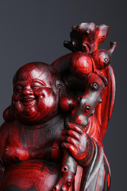 火焰纹小叶紫檀弥勒佛雕件 b3 商品图8