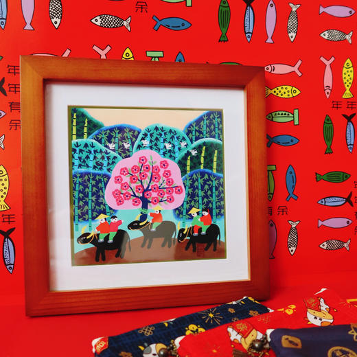 HUJI祤集纸品牧牛小童装饰画 商品图0