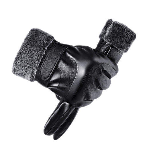 男女冬季手套加绒加厚骑行保暖皮手套 防水可触屏学生骑车棉手套 商品图4