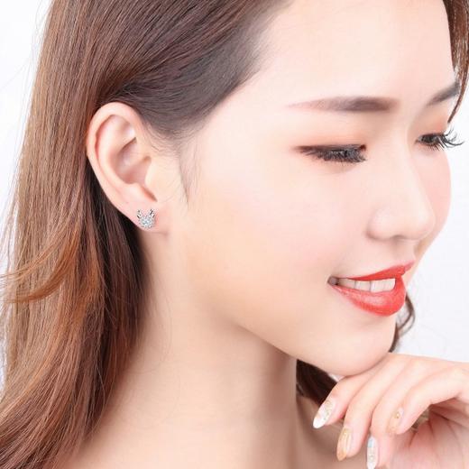 S925纯银麋鹿耳钉雪花女圣诞鹿角耳环小众冬季耳饰圣诞节礼物 商品图2