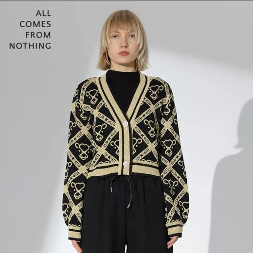 贺穗金牛提花针织短开衫 商品图2