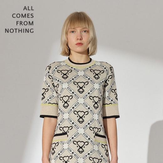 贺穗金牛提花针织宽松连衣裙 商品图0