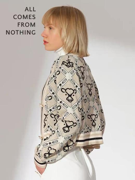 贺穗金牛提花针织短开衫 商品图1