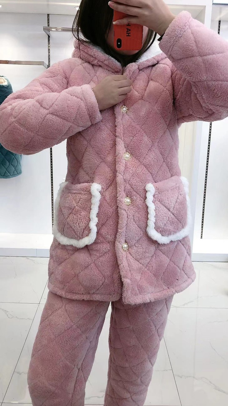 家居服套装玫瑰粉a179