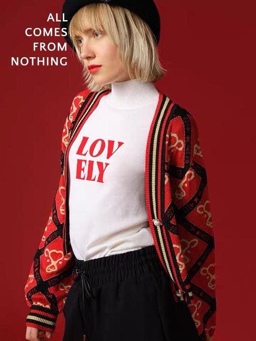 贺穗金牛提花针织短开衫 商品图3