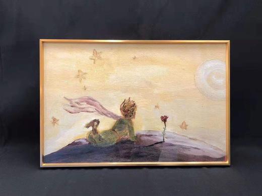 小王子和玫瑰花看日落/晶瓷画 商品图0