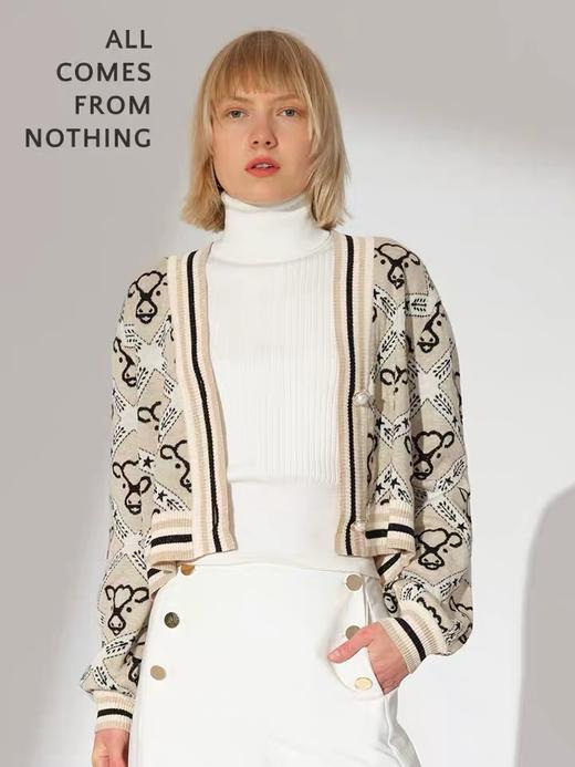 贺穗金牛提花针织短开衫 商品图2