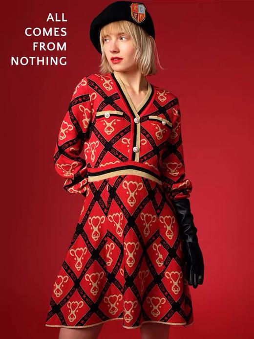 贺穗金牛提花针织连衣裙 商品图2