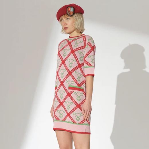 贺穗金牛提花针织宽松连衣裙 商品图1