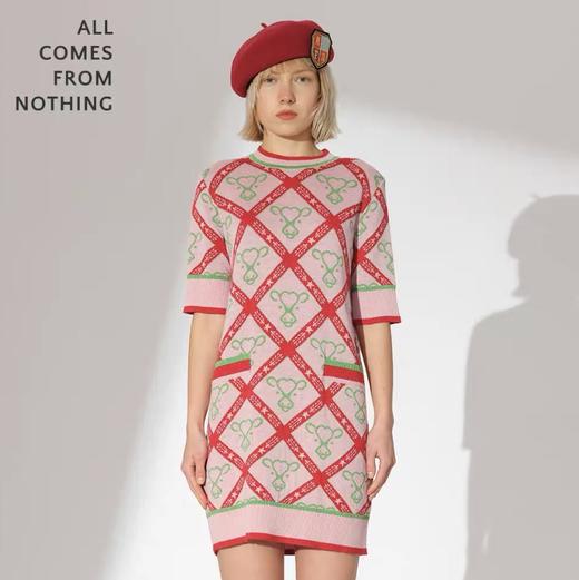 贺穗金牛提花针织宽松连衣裙 商品图0