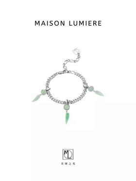 狼牙纯银翡翠手链