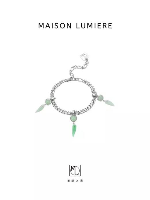 狼牙纯银翡翠手链 商品图0