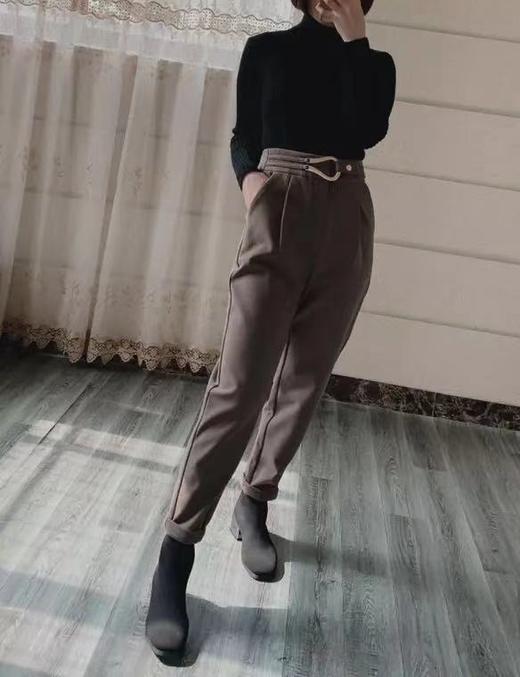 [断码清仓]丁摩 好裤型！金属搭扣配饰高腰萝卜裤哈伦裤时尚显瘦sz M  ZFYY334 商品图4