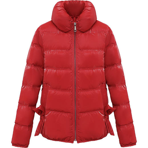 上海旗袍厂ywe-ked9957鲨鱼皮白鸭绒羽绒服女短款2020冬装新款修身