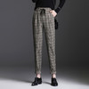 上海旗袍厂MYX-TT-X216经典格子裤女高腰显瘦束脚2021新款哈伦裤松紧腰直筒长裤格纹女裤 商品缩略图0
