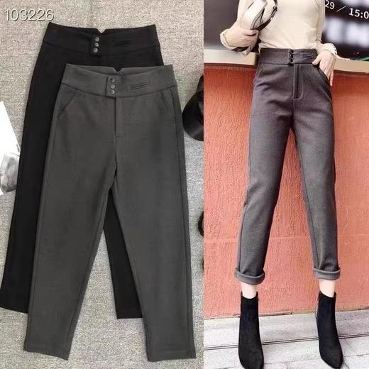 【断码清仓】丁摩  欧货！秋冬休闲哈伦裤宽松百搭烟管小脚长裤港味sz 黑 L ZFYY335 商品图3