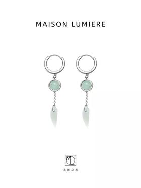 狼牙纯银翡翠耳坠