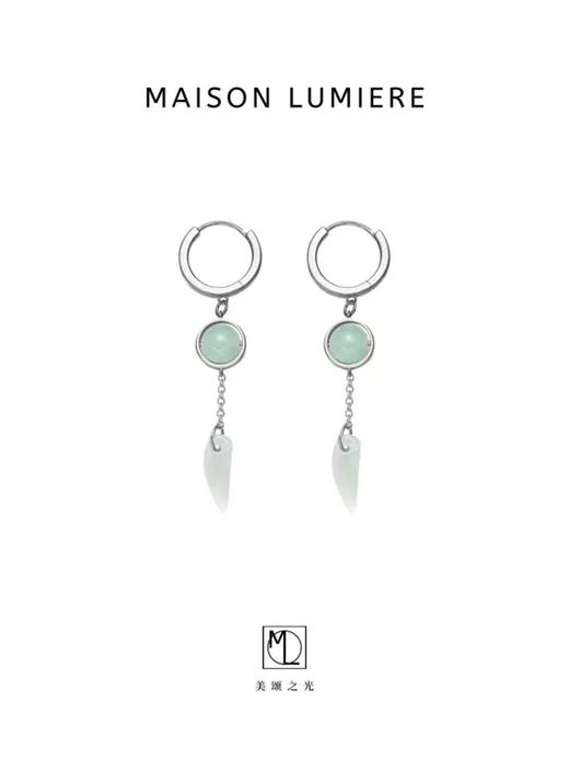 狼牙纯银翡翠耳坠 商品图0