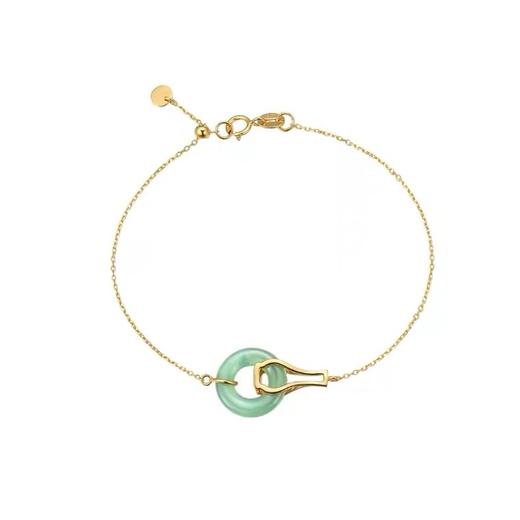 平安无事18k金翡翠手链 商品图4