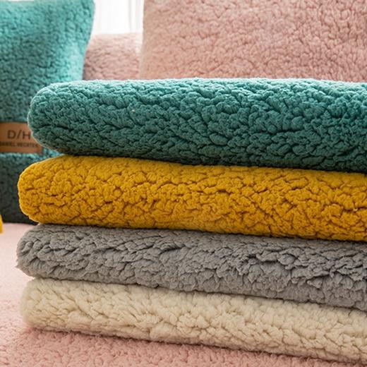 【羊羔绒沙发垫】冬季全新大号加厚毛绒坐垫 简约纯色防滑沙发套罩靠垫 商品图2