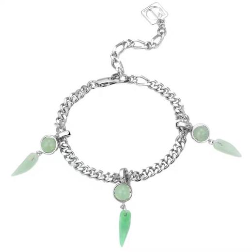 狼牙纯银翡翠手链 商品图5