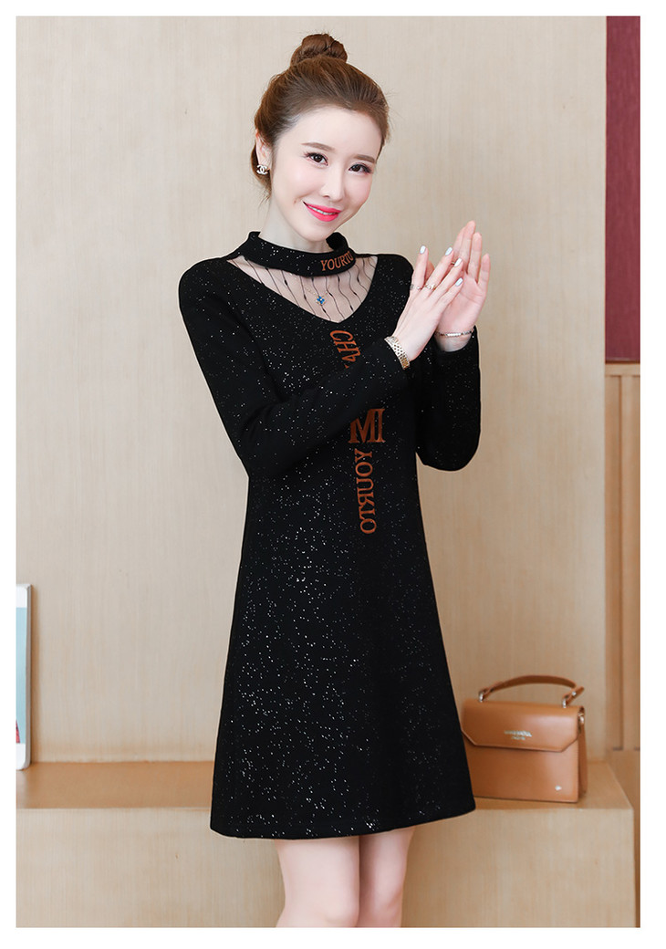 【女装】秋冬韩版加绒时尚修身显瘦连衣裙/211302