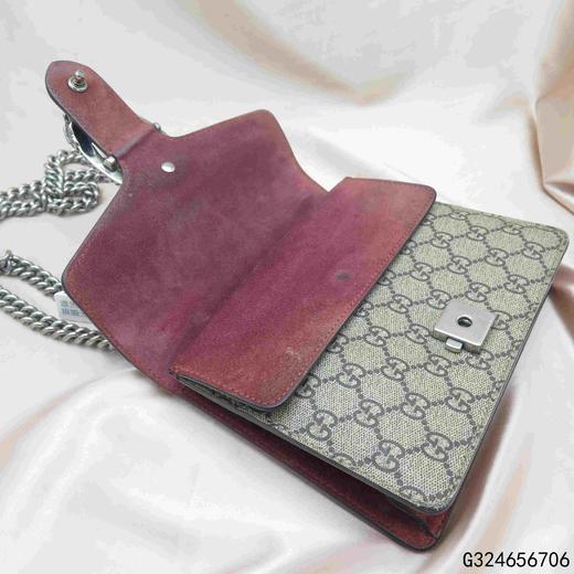 【二手85新】gucci/古驰dionysus系列gg supreme帆布迷你肩背包