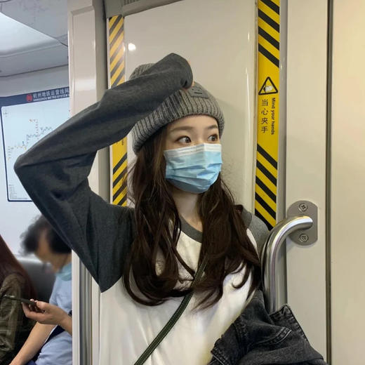 纯羊毛！原厂品质！方块笑脸毛线帽1227 商品图2