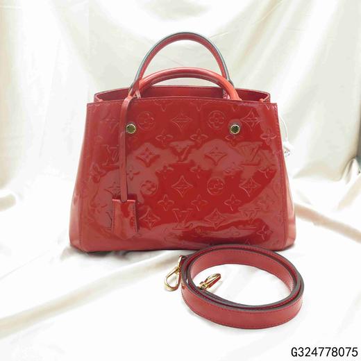 【二手9新】路易·威登 lv红色漆皮montaigne bb 手袋