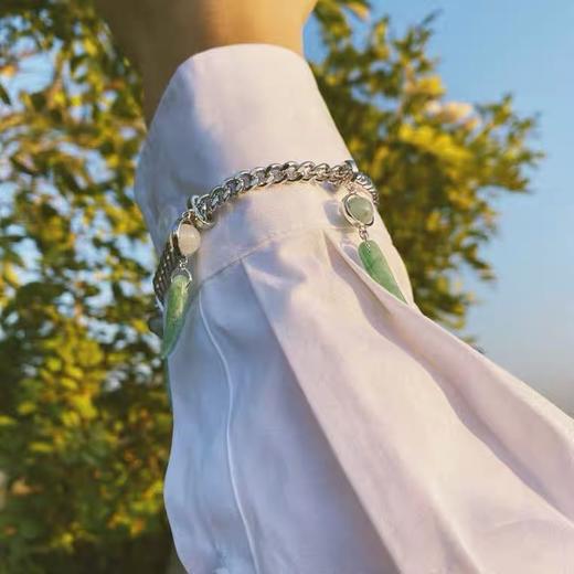 狼牙纯银翡翠手链 商品图3