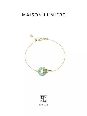 平安无事18k金翡翠手链