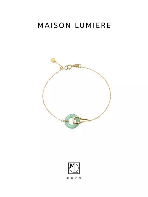 平安无事18k金翡翠手链 商品图0