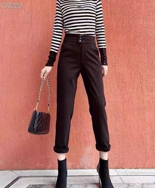 【断码清仓】丁摩  欧货！秋冬休闲哈伦裤宽松百搭烟管小脚长裤港味sz 黑 L ZFYY335 商品图2