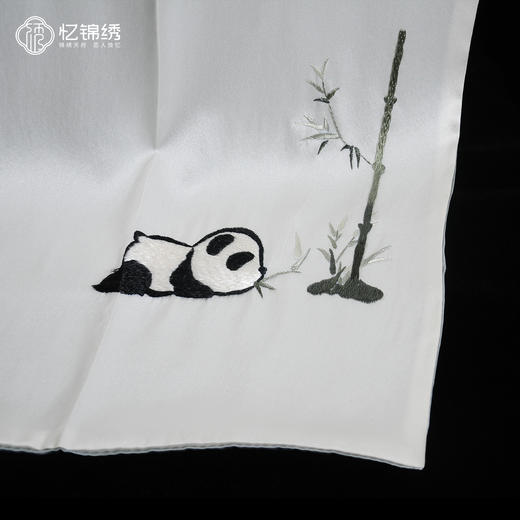 熊猫双面真丝刺绣-长巾 商品图1