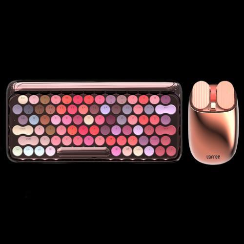 LOFREE/洛斐 DOT圆点复古 蓝牙机械键盘 绽放 口红 玫瑰金限定版 商品图3