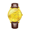 中国黄金 circle系列足金皮带石英带日历（右侧）男士女士情侣手表 商品缩略图0