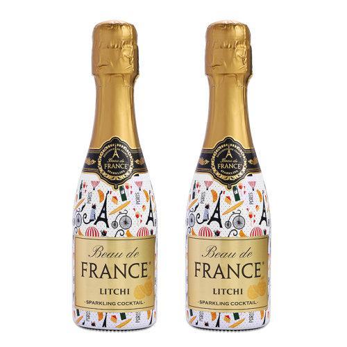 法国荣耀 BEAU DE FRANCE 原瓶进口红酒 桃红葡萄酒起泡酒 甜型荔枝果酒配制酒 200ml 商品图0