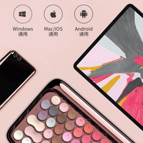 LOFREE/洛斐 DOT圆点复古 蓝牙机械键盘 绽放 口红 玫瑰金限定版 商品图2