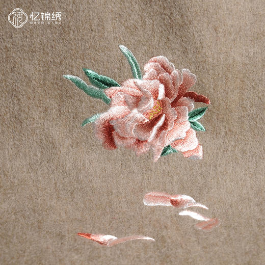 双面羊绒长巾-富贵牡丹 商品图1
