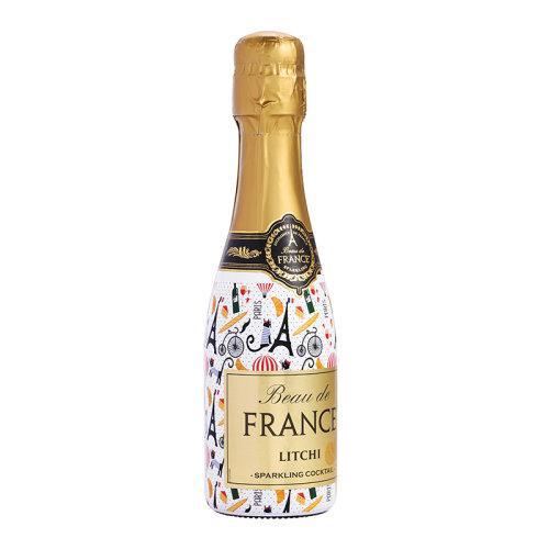 法国荣耀 BEAU DE FRANCE 原瓶进口红酒 桃红葡萄酒起泡酒 甜型荔枝果酒配制酒 200ml 商品图2