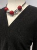 丁摩 V领法式亮丝针织弹力双层名媛小黑裙年会连衣裙20-207DS399 商品缩略图2