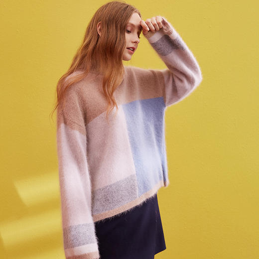 欧芮儿毛衣女宽松女宽松喇叭袖毛针织衫 商品图1