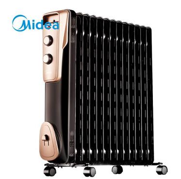美的（Midea）取暖器/电暖器/电暖气片家用 节能省电 静音加湿烘衣 13片大面积劲暖电热油汀NY2513-16JW 商品图0