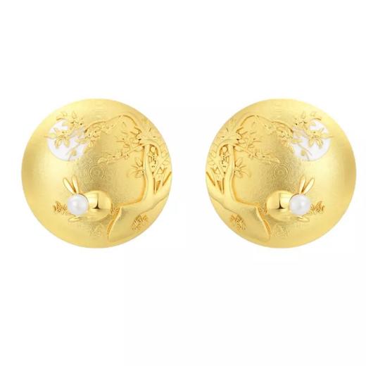 明月玉兔珐琅耳夹 商品图2